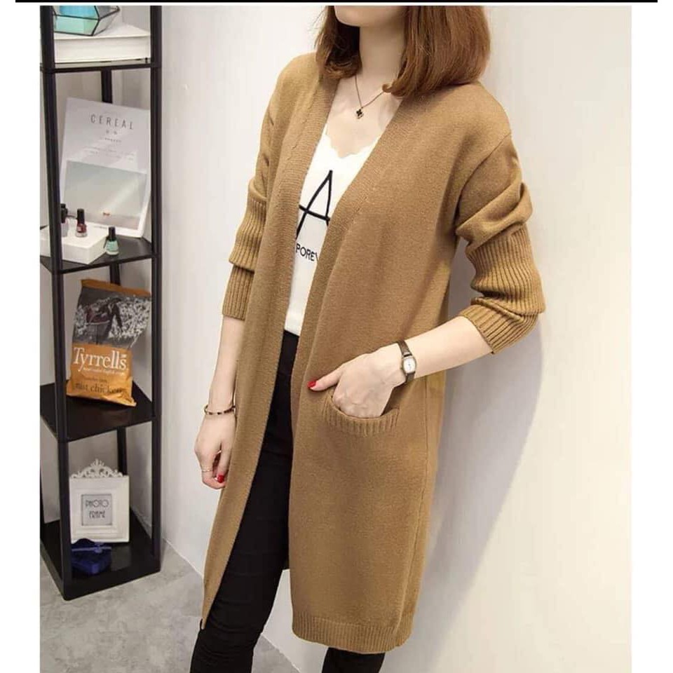 Áo cardigan len dáng dài