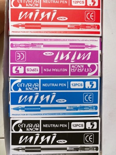 Combo 4 cây - 8 cây viết gel mini bút mực nước (Đen - Đỏ - Xanh-Tím)