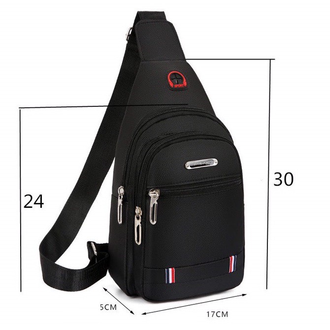 Túi đeo chéo nam vải chống nước 3 ngăn - style Hàn Quốc TC78 - MENSHOPHN