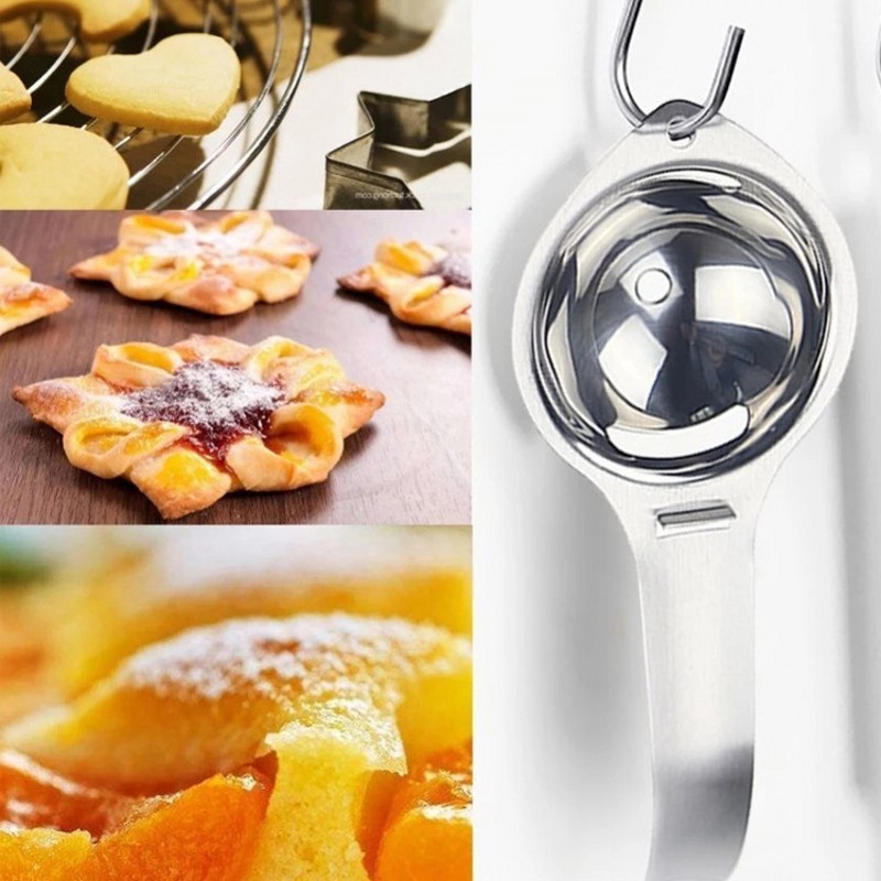 1 Dụng Cụ Tách Lòng Đỏ Trứng Gà Bằng Thép Không Gỉ