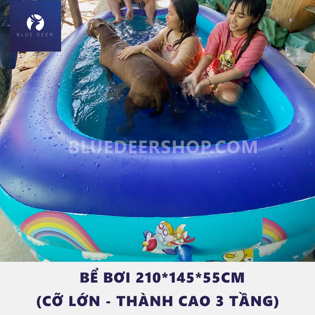 Bể Bơi 3 Tầng Cho Bé Tặng Phao Tay - Đáy 2 Lớp Chống Trượt -Kích Cỡ 1m3, 1m5, 1m8 – Bảo Hành 1 Đổi 1 – BLUE DEER