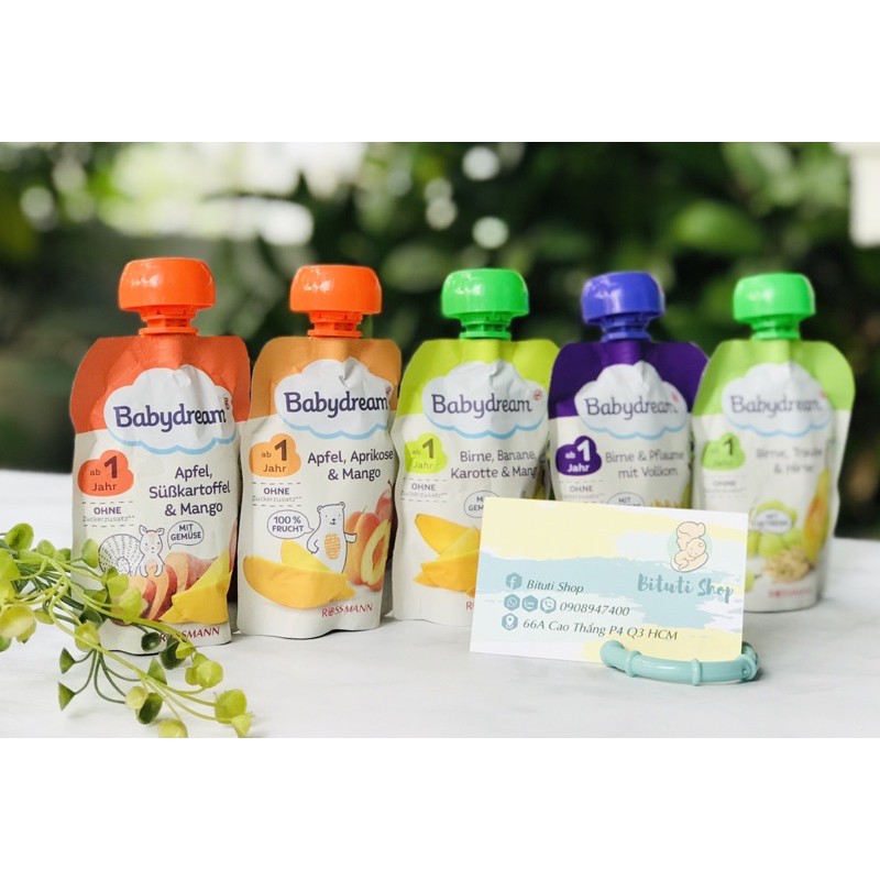 Trái cây nghiền hữu cơ Babydream Đức cho bé từ 6 tháng  - Bituti Shop