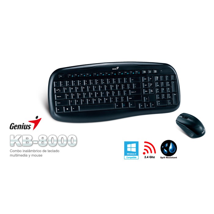 COMBO PHÍM+CHUỘT K DÂY GENIUS KB8000 (chính hãng) - keyboard+mouse WIFI