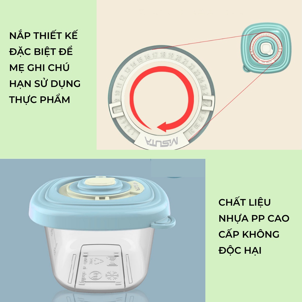Hộp trữ đông bảo quản đồ ăn dặm cho bé Misuta LABAMO H02