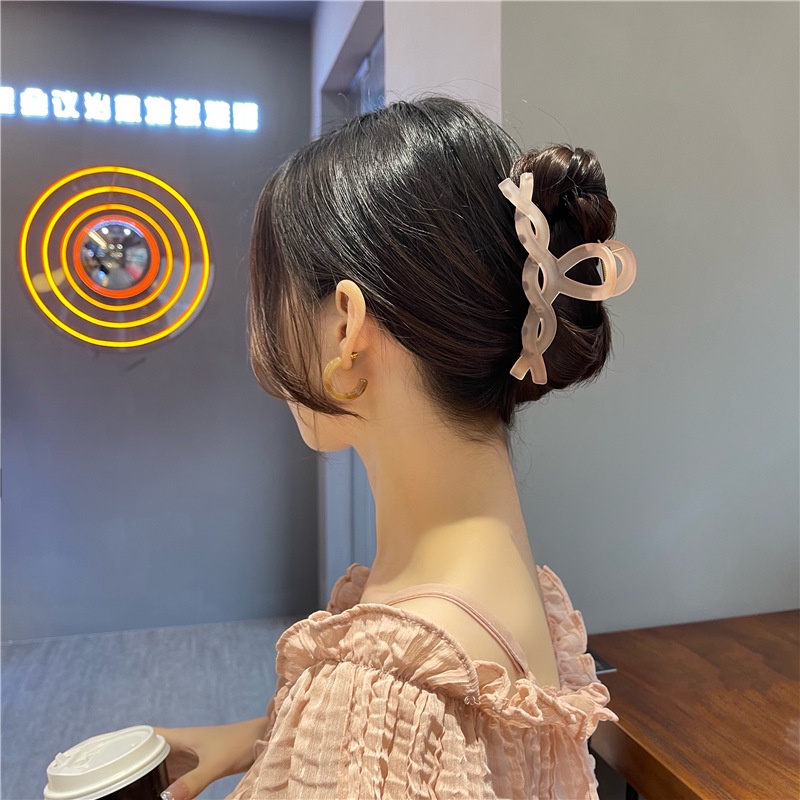 Kẹp Tóc Nhựa Thiết Kế Đơn Giản Nhiều Màu Thời Trang Tùy Chọn Cho Nữ
