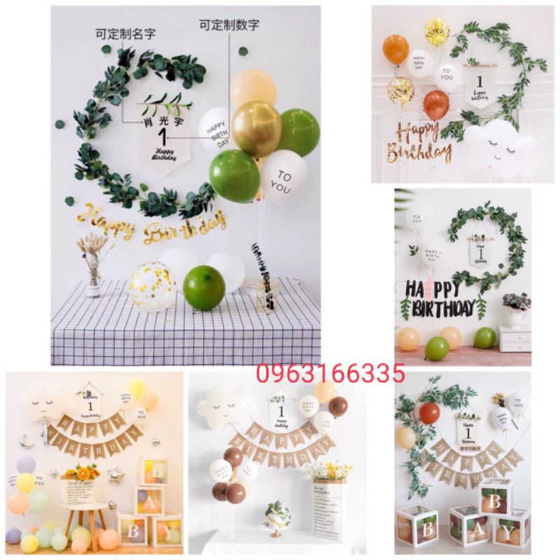 Set bóng trang trí phong cách INS Hàn Quốc