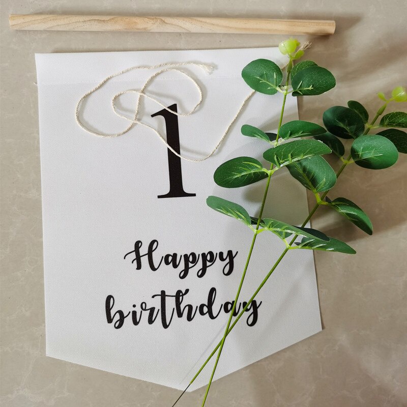 Banner bảng treo Happy Birthday trang trí sinh nhật, trang trí thôi nôi kiểu vintage Hàn Quốc