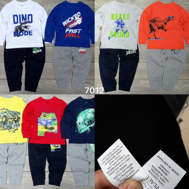 Bộ thun bé trai Place size 4-14Y