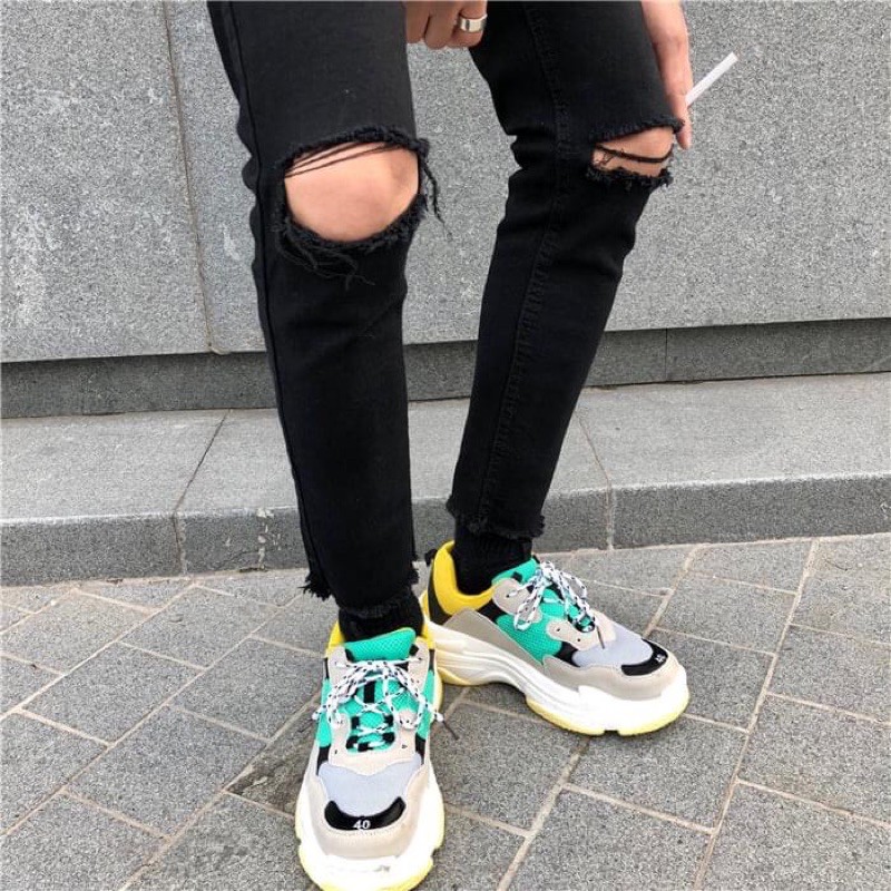 ẢNH THẬT Quần Jean Nam Chất Bò Cao Cấp Đen Rách Gối KÈM NHIỀU MẪU MỚI - 856 | BigBuy360 - bigbuy360.vn