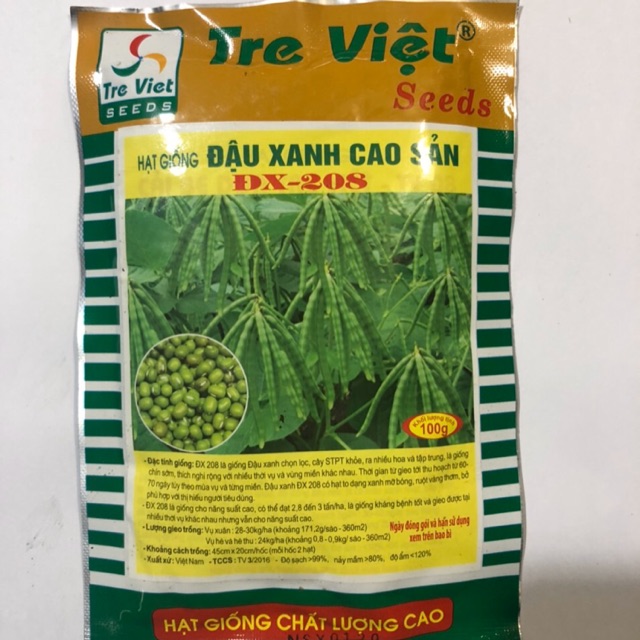 ĐẬU XANH CAO SẢN DX-208 (gói 100gr)