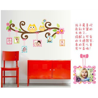 decal dán tường khung ảnh cú mèo