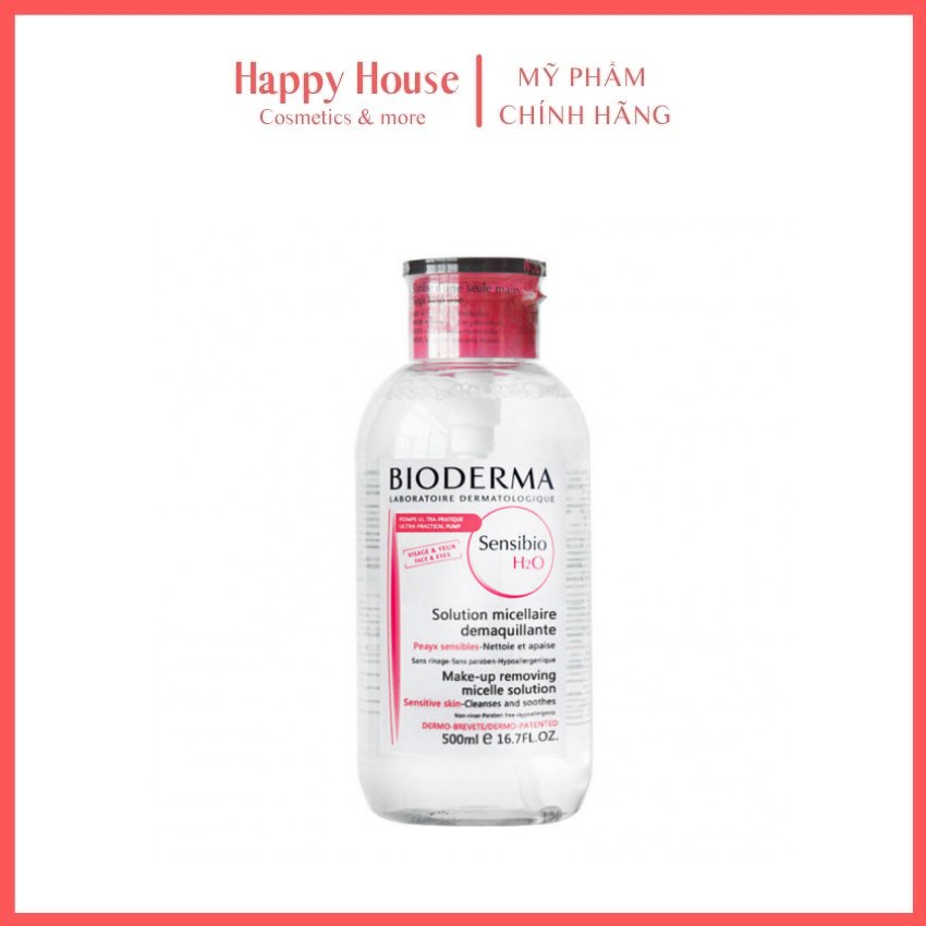 Tẩy Trang Bioderma Sensibio H2O 500ml nắp ấn