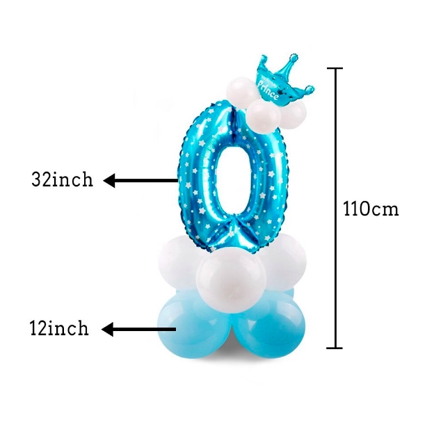 Bong bóng chữ số 81.28 cm trang trí tiệc sinh nhật cho bé