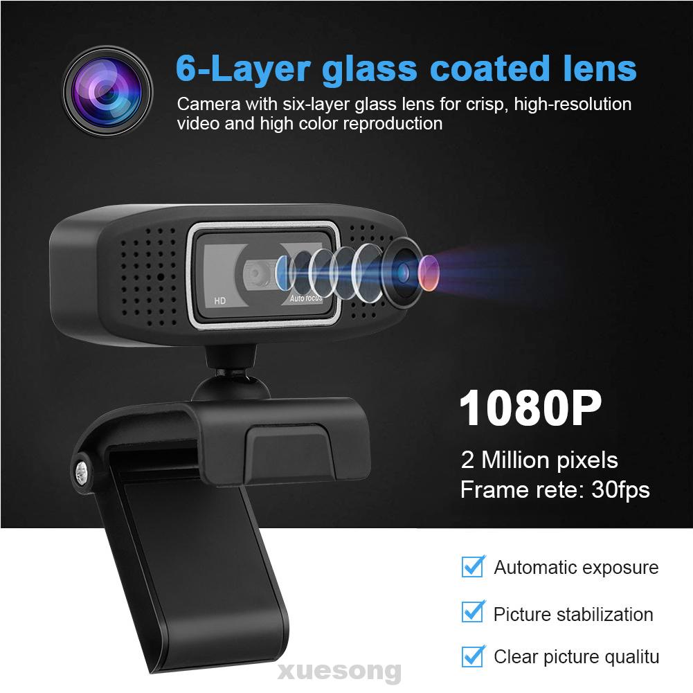 Webcam HD tự động lấy nét bằng ABS chống tiếng ồn kèm micro | BigBuy360 - bigbuy360.vn