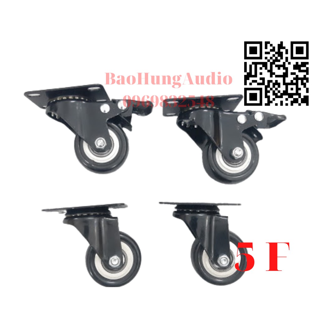 Bánh xe 5F chuyên lắp cho loa kéo, và xe đẩy chịu tải 100Kg.