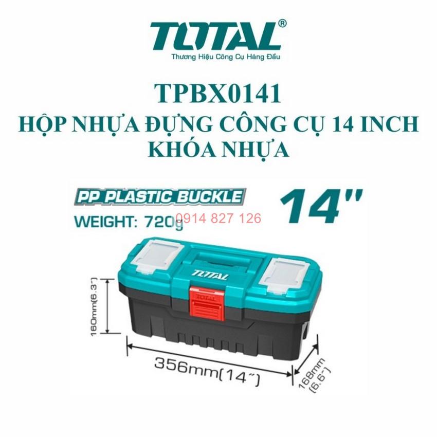 Hộp đựng đồ nghề TOTAL TPBX0141 hộp dụng cụ khóa nhựa tủ chất liệu nhựa PP, Bh 6 tháng  Dụng cụ sửa chữa Tuấn Mã