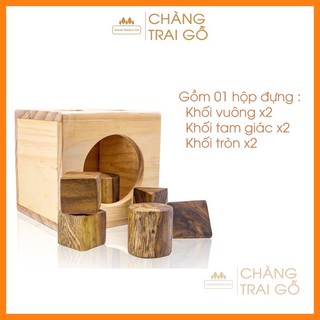 Hộp thả hình khối gỗ Bộ giáo cụ Montessori - Đồ Chơi Gỗ Chàng Trai Gỗ