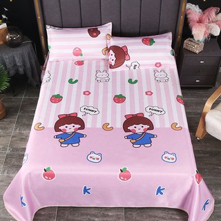 Ga Giường Vải Lụa Lạnh Bộ 3 Món , Ga Trải Giường Lụa Lạnh
