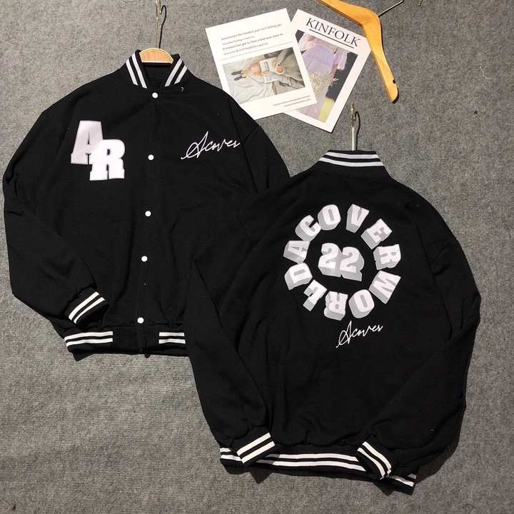 Áo Khoác Bomber Nỉ Sweater Cúc Dọc Chữ Tròn Unisex Form Rộng Ulzzang NB04 | BigBuy360 - bigbuy360.vn