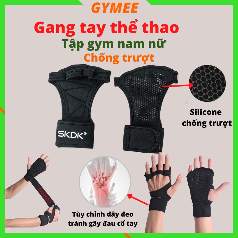 Găng Tay Thể Thao Gym Hở Ngón Tập Gym Tập Tạ Chống Trượt Cao Cấp Kết Hợp Quấn Cổ Tay Bao Tay Thể Thao Nam Nữ