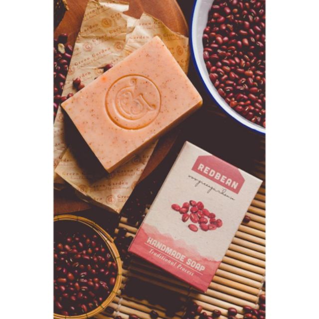 (2023) XÀ PHÒNG ĐẬU ĐỎ GREEN GARDEN (GREEN GARDEN RED BEAN HANDMADE SOAP)