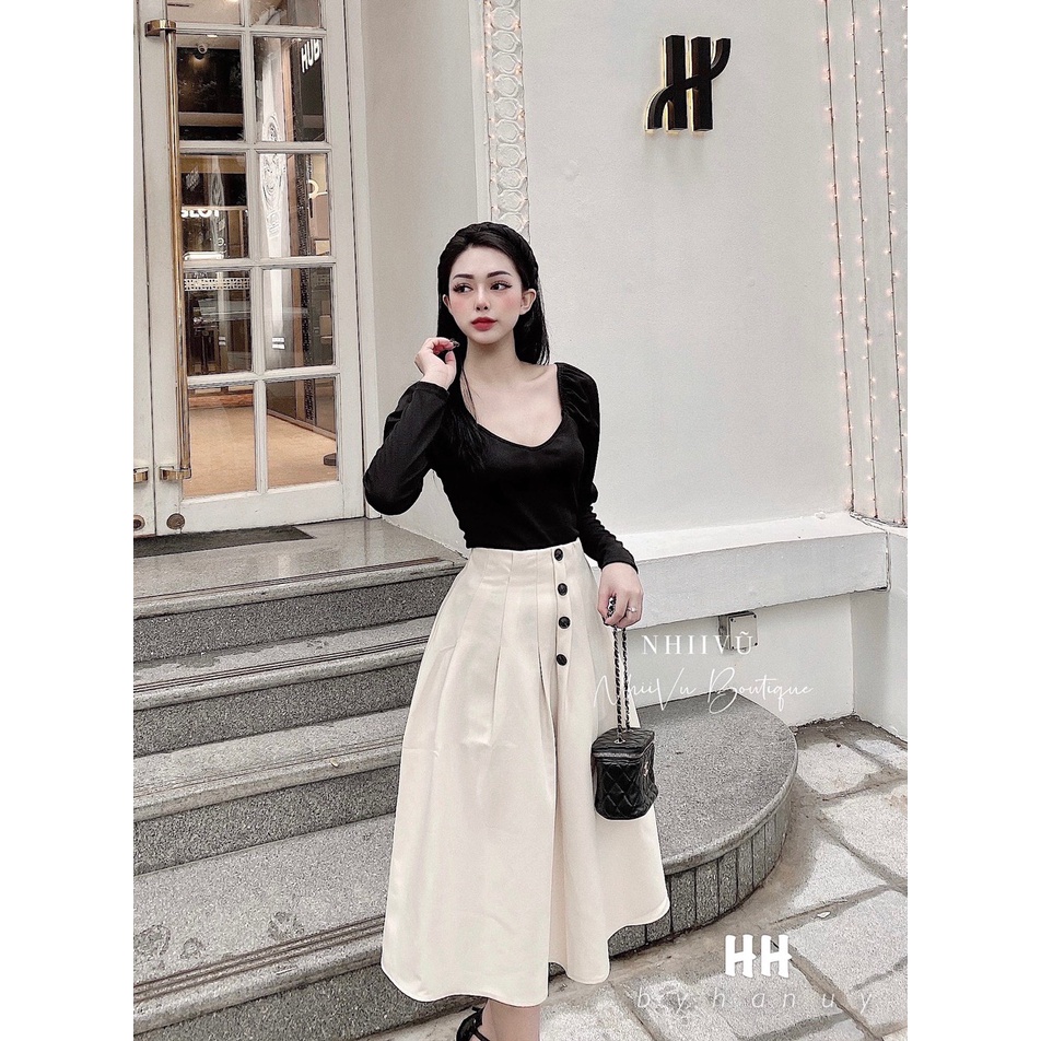 Set váy kèm áo cổ vuông