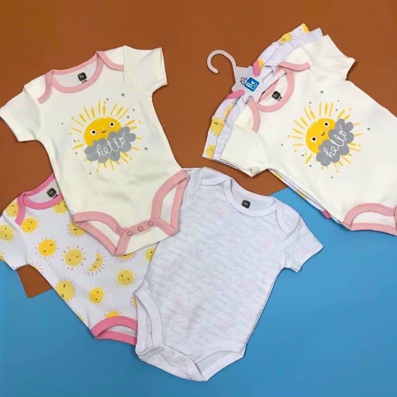 Bodysuit cho bé Set 3 bodysuit Bộ đồ liền thân sơ sinh Body bé trai Bodychip bé gái