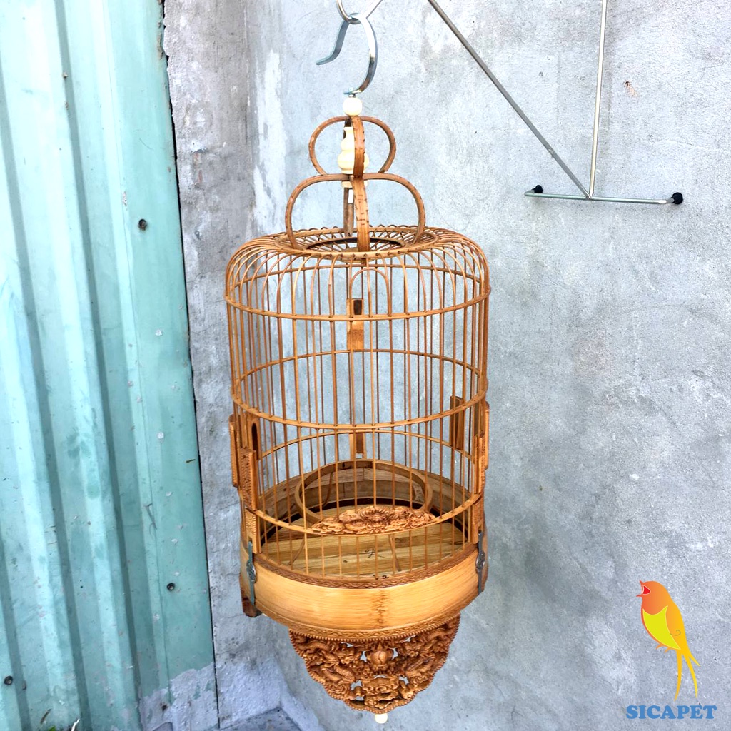 Lồng chim Khuyên đục rồng ,chim Sâu, chim hút mật  Lồng khuyên đục đẹp, Lồng nuôi chim khuyên trạm khắc rồng đẹp SICAPET