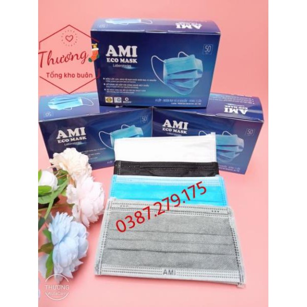 Sỉ 10 hộp khẩu trang y tế AMI ( đủ màu)