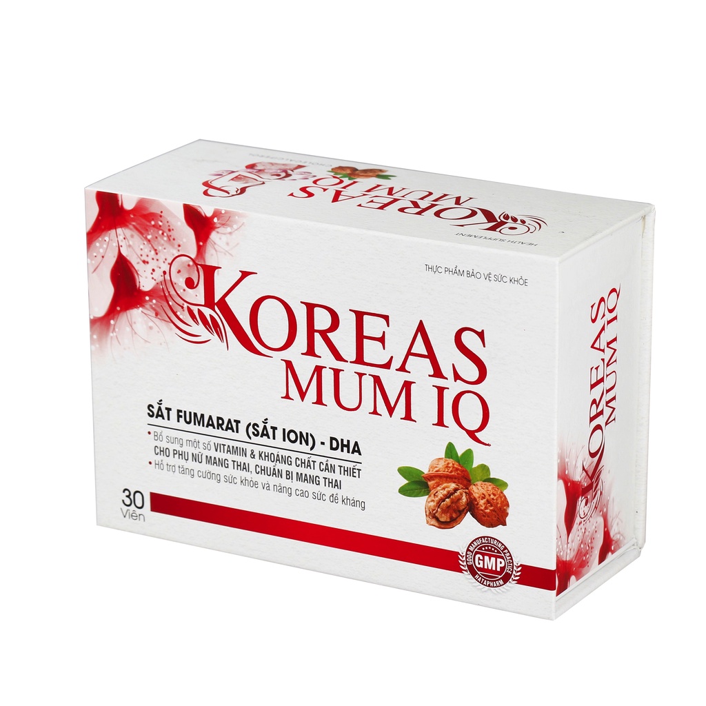 1 HỘP VIÊN UỐNG SẮT BẦU KOREAS MUM IQ 30 VIÊN