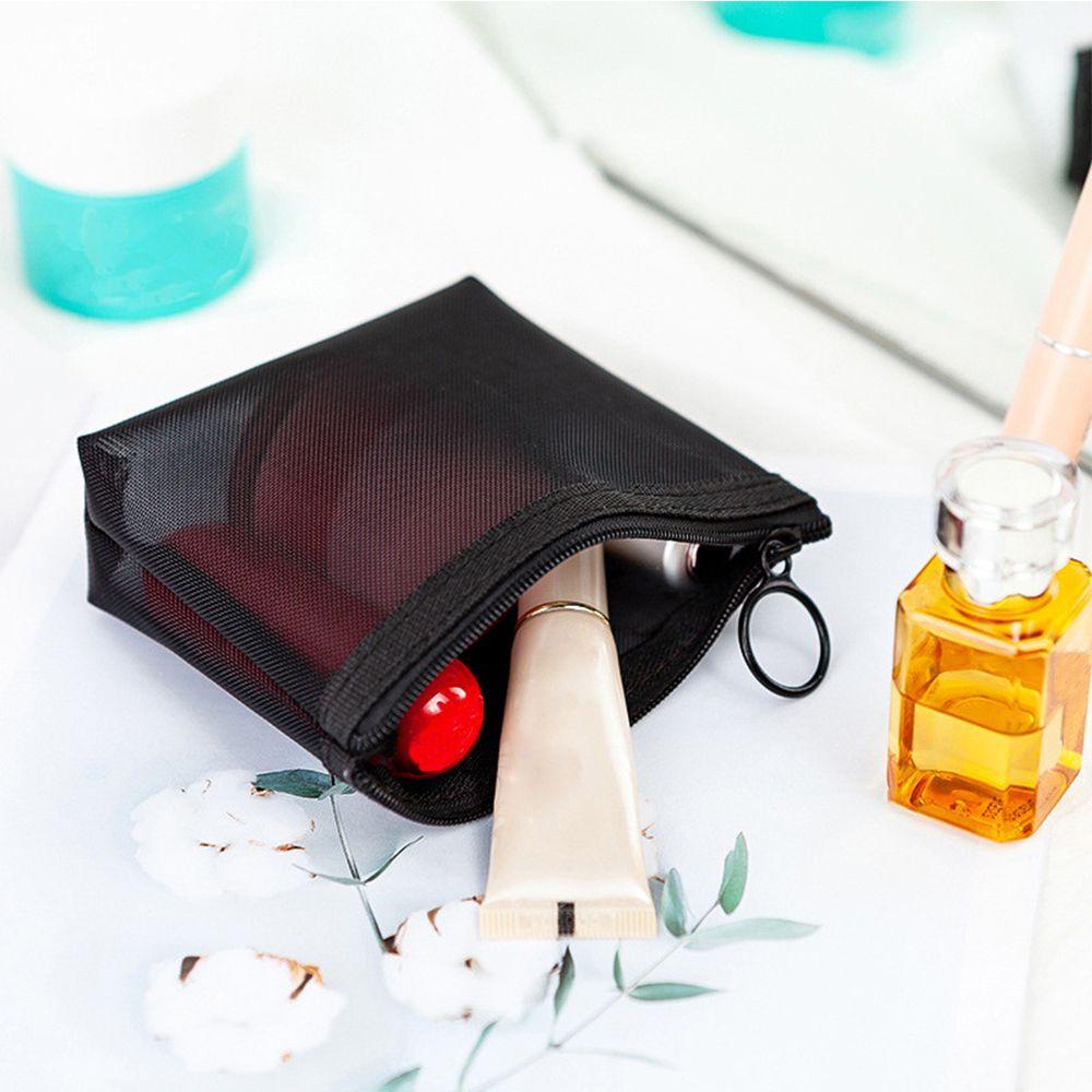 HS Camping Makeup Bags Zipper Mesh Package Cosmetic Pouch Women Toiletry Bag Storage Handbags Travel Organizer