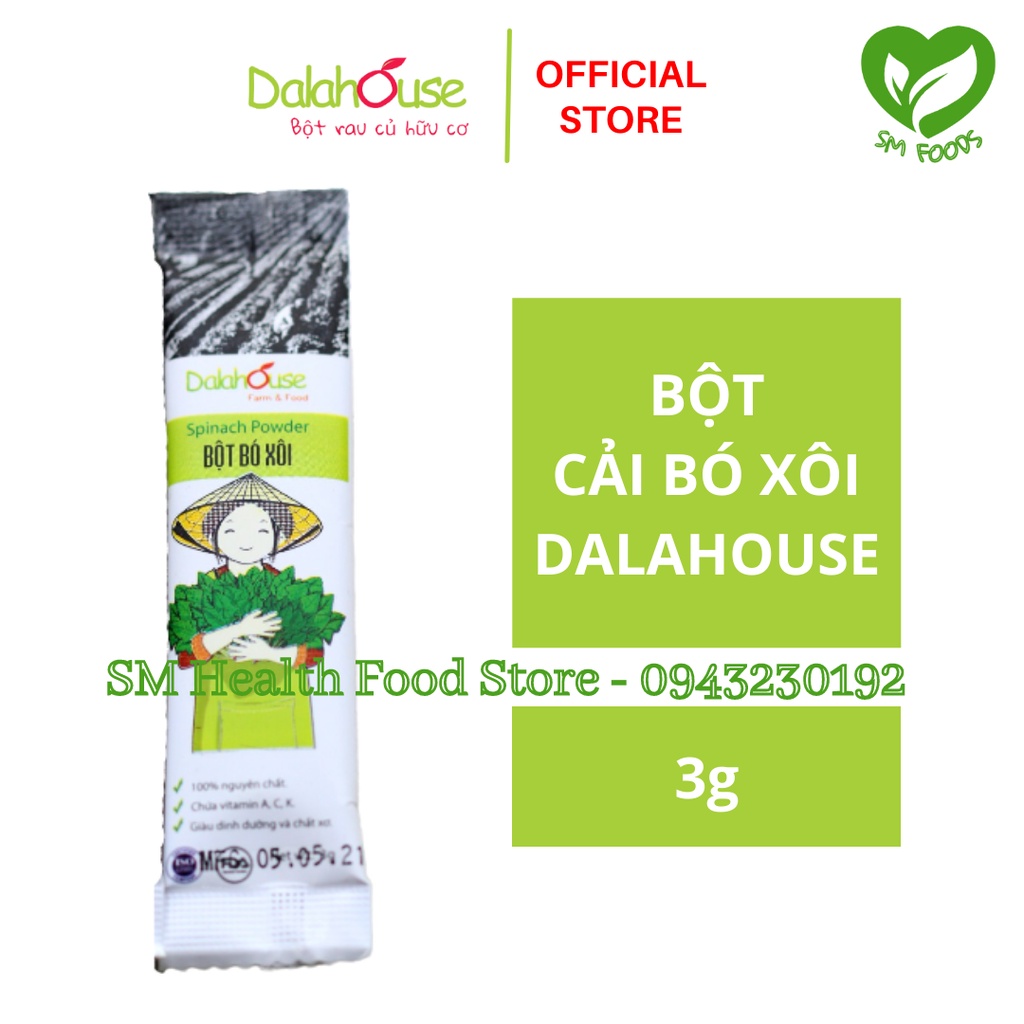 Bột Cải Bó Xôi Hữu Cơ Sấy Lạnh Dalahouse 3g