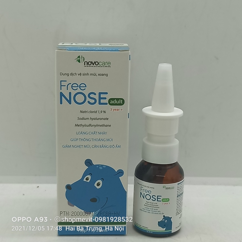 [Chính hãng] Free Nose Adult dung dịch vệ sinh mũi xoang cho trẻ từ 3 tuổi và người lớn