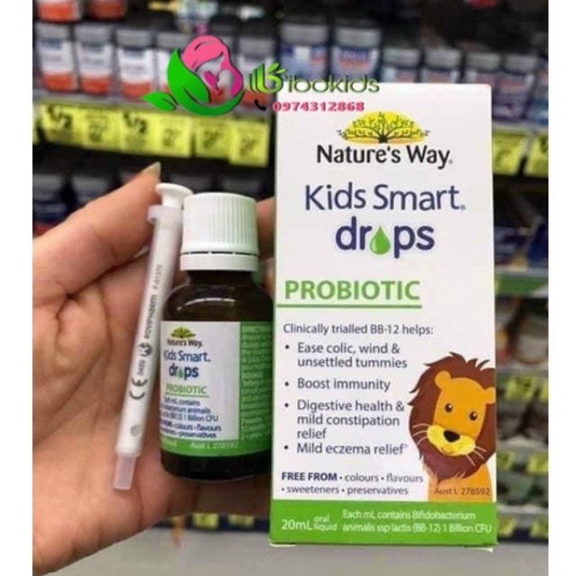 Men vi sinh Nature's Way Kids Smart Drops Probiotic 20 ml