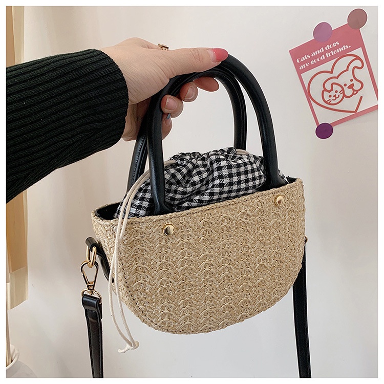 Túi đeo vai IELGY đan cói đựng điện thoại di động phong cách trẻ trung ngọt ngào cho nữ