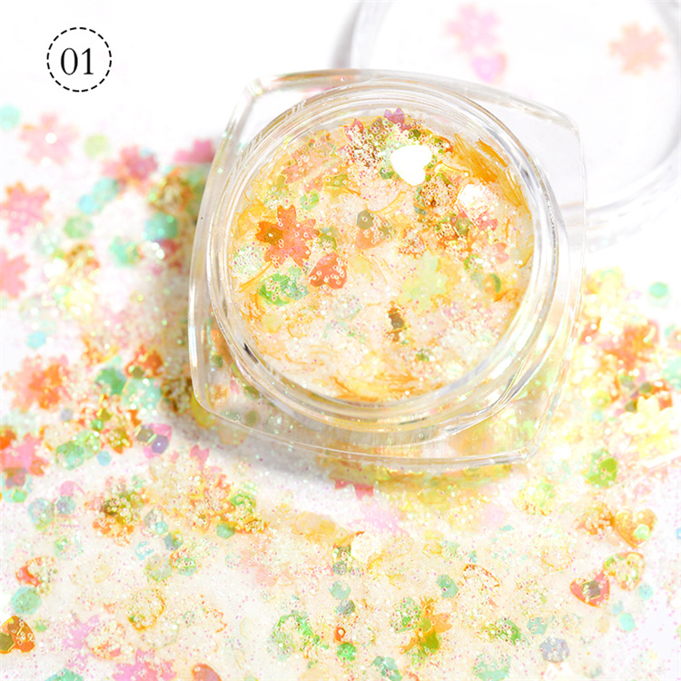 Hộp kim tuyến ANNIES hình lá phong / ngôi sao / trái tim trang trí móng nghệ thuật