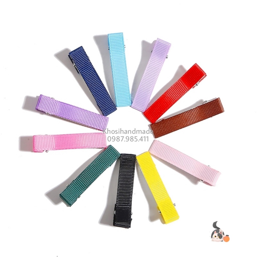 Phôi kẹp tóc cá sấu bọc vải (Gói 10 cái)