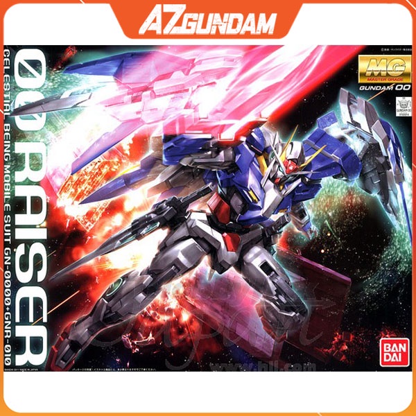 Mô Hình Gundam MG Raiser GN-0000+GNR-010 Tặng đèn LED Tỉ Lệ 1/100 Series 00 Gundam