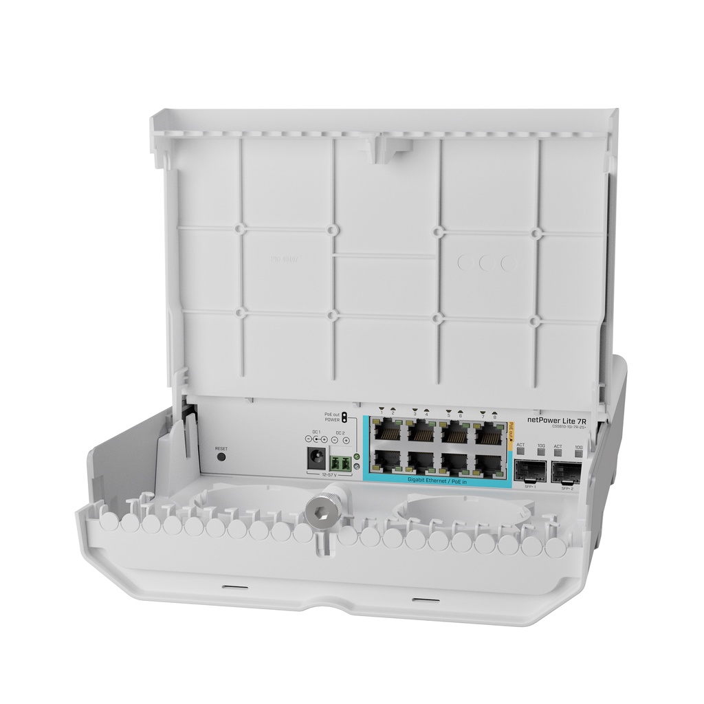 Thiết bị Outdoor Gigabit Smart Switch netPower Lite 7R Mikrotik CSS610-1Gi-7R-2S+OUT - Hàng chính hãng