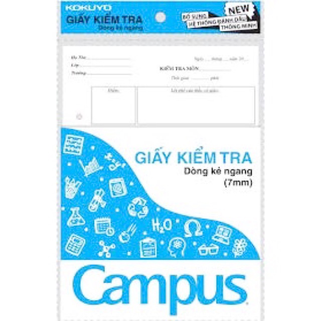 Giấy kiểm tra Campus, giấy kiểm tra 15 phút, giấy kiểm tra có chấm, tập kiểm tra, giấy thi