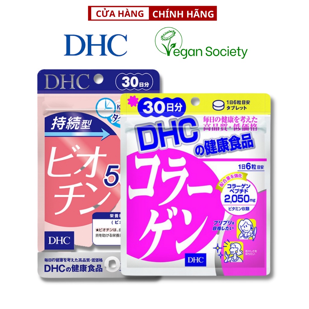 Combo Viên Uống DHC Tóc Bóng Khỏe, Ngăn Ngừa Lão Hóa 30 ngày ( Biotin & Collagen )