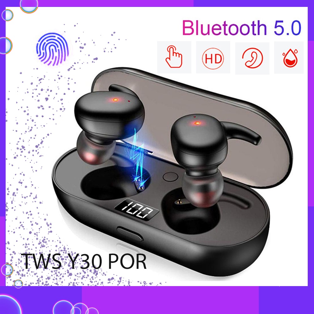 Tai Nghe Bluetooth Y30 POR TWS Tai nghe kết nối bluetooth 5.0  không dây Nhét Tai Kiểu Thể Thao Chống Thấm Nước