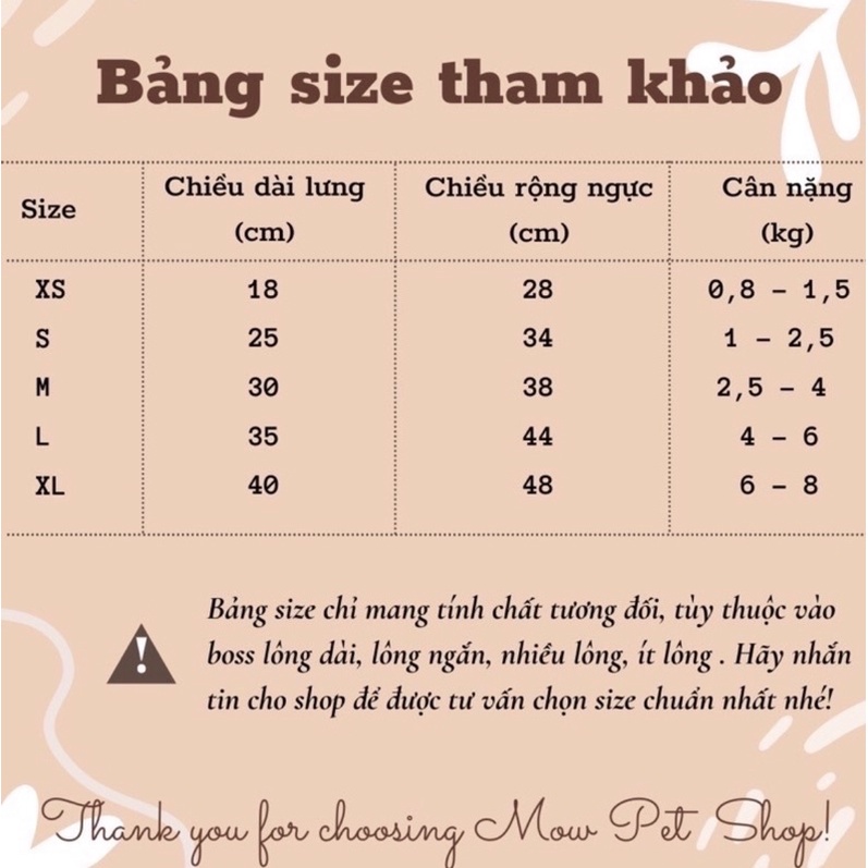 Quần áo thú cưng, áo len cadigan cho chó mèo hình gấu