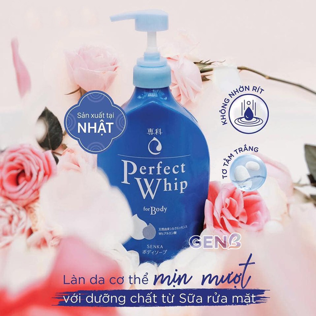 Bộ 3 Sữa Tắm Dưỡng Ẩm Trắng Da SENKA PERFECT FOR BODY 500ml - Sữa Tắm Thơm Lâu CAO CẤP Nhập Khẩu NHẬT BẢN - Mỹ Phẩm GENB