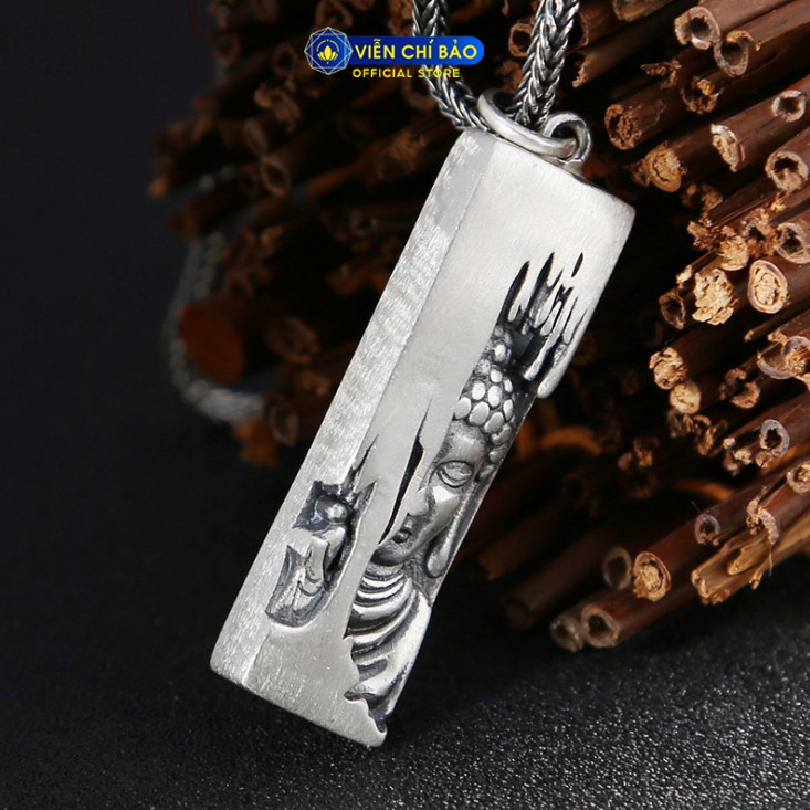 Mặt dây chuyền bạc nam Cõi Phật chất liệu bạc Thái S925 Phật Tổ Như Lai thương hiệu Viễn Chí Bảo M100504