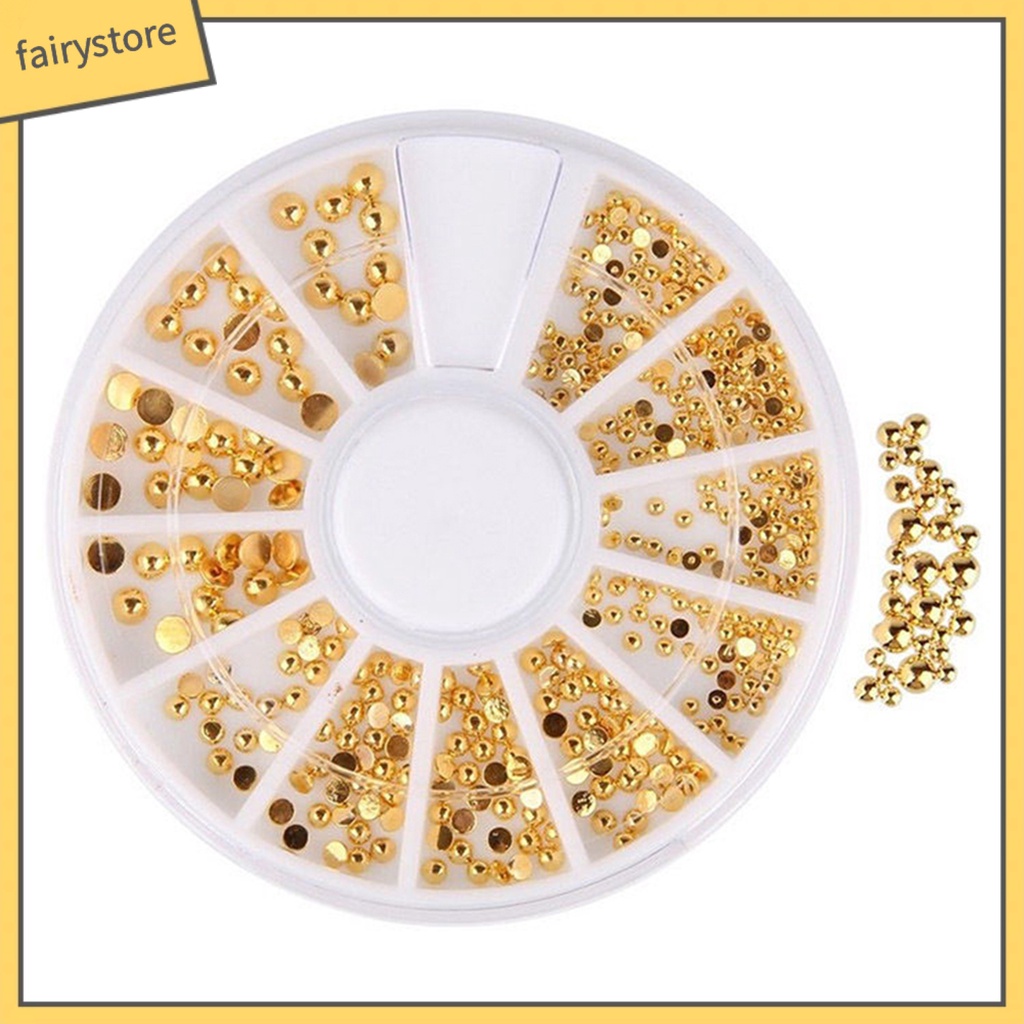 Hạt cườm 3D mạ vàng 2 / 3 / 4mm dùng để trang trí móng nghệ thuật