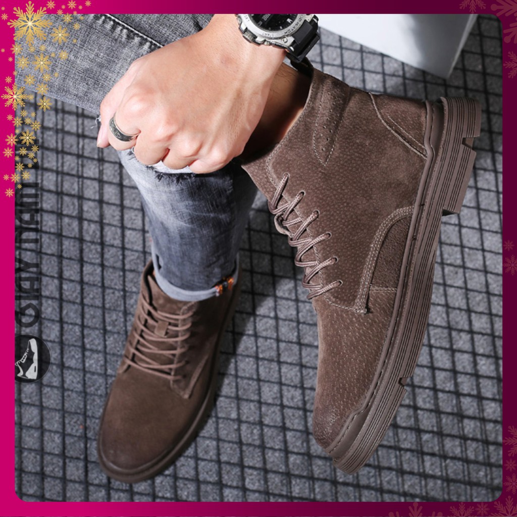 Giày Da Nam - FREESHIP - Giày Boot Nam Da Thật Phong Độ GNK18 | BigBuy360 - bigbuy360.vn