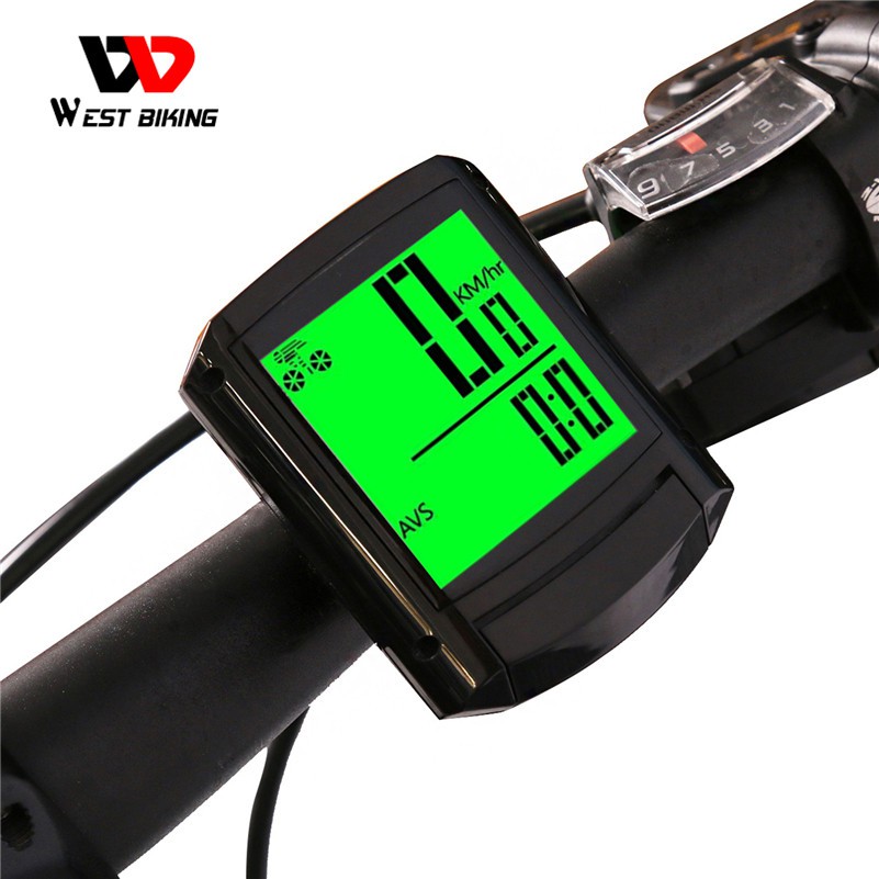 Đồng hồ đo tốc độ WEST BIKING màn hình lcd chống thấm nước 2&quot; đa năng dành cho xe đạp