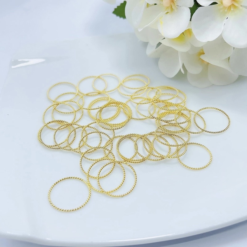 Nhẫn xoắn bạc ta mạ vàng 24kara giành cho cả nam và nữ - Vàng bạc Khải Khải