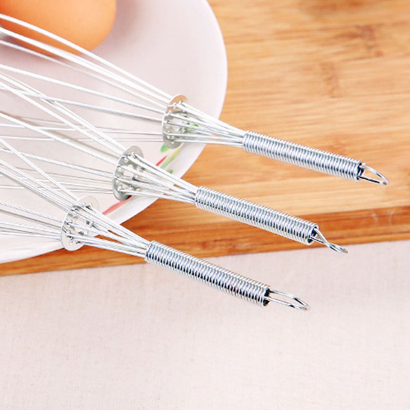 Dụng Cụ Đánh Trứng Bằng Thép Không Gỉ Có Tay Cầm Lò Xo Tiện Dụng